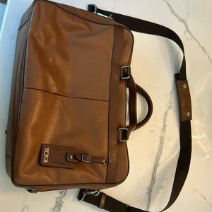 Tumi Brown Leather Expandable Laptop Bag
